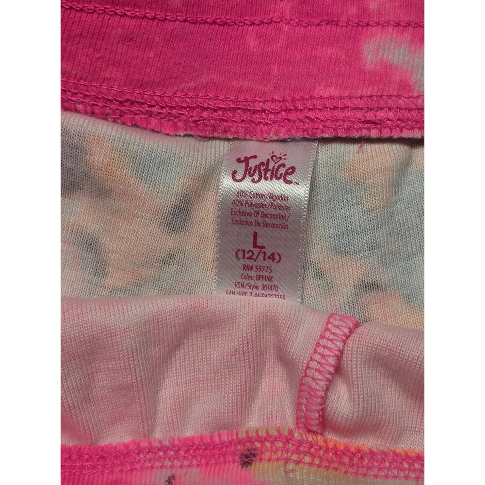 Justice Classic Girls Pink Tie Dye Shorts Size L 12/14 Cotton Blend 301470